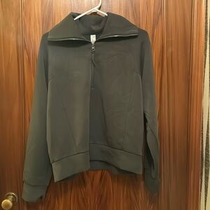 Spanx women’s dark gray green ½ zip pullover size large.